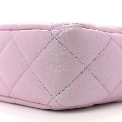 Iridescent Caviar Quilted Mini My Perfect Camera Case Pink