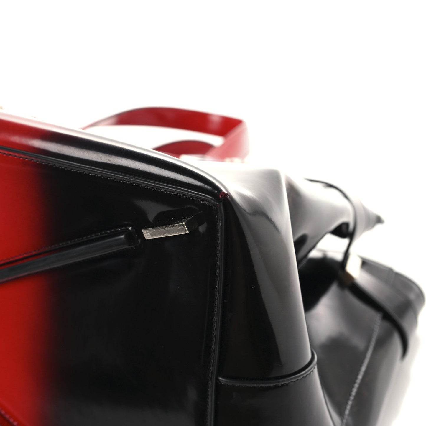 Smooth Airbrushed Calfskin XL Gancini Buckles Tote Bag Flame Red Black