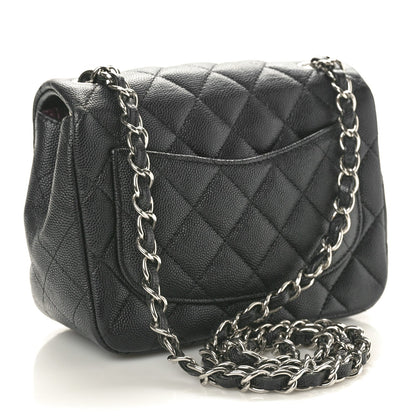 Caviar Quilted Mini Square Flap Black