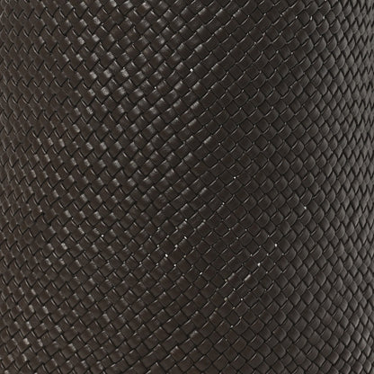 Woven Calfskin Medium N/S Tote Bag Dark Brown