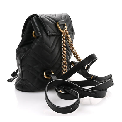 Calfskin Matelasse GG Marmont Flap Backpack Black