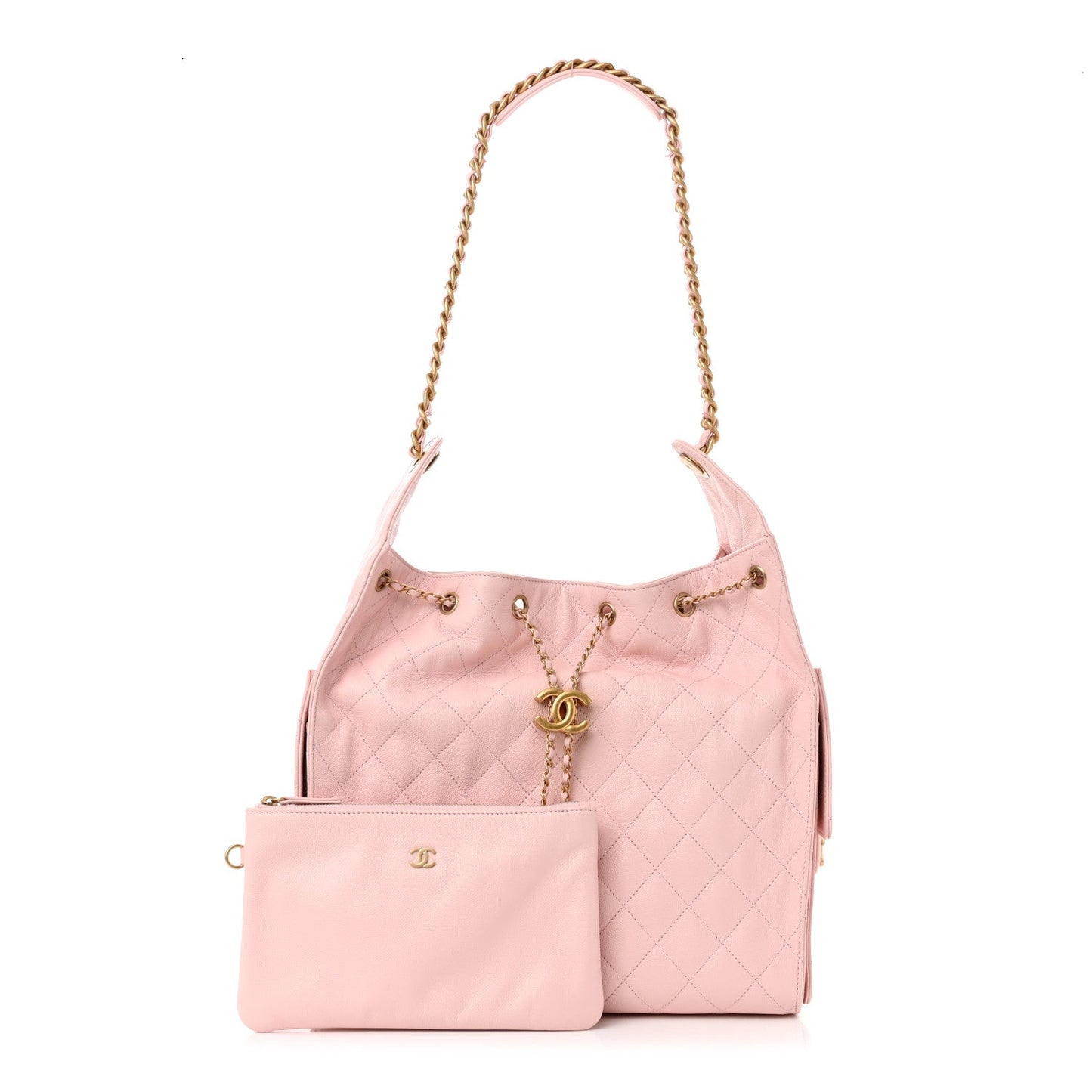 Caviar Quilted Medium Chanel 25 Handbag Light Pink