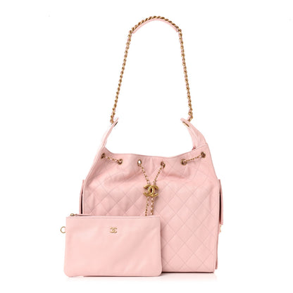 Caviar Quilted Medium Chanel 25 Handbag Light Pink