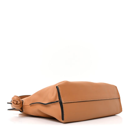 Nappa Calfskin Medium Flamenco Knot Clutch Warm Desert
