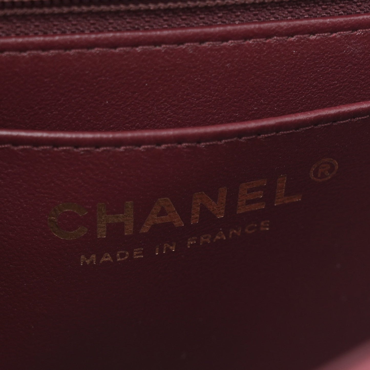 Lambskin Quilted Mini Top Handle Rectangular Flap Burgundy