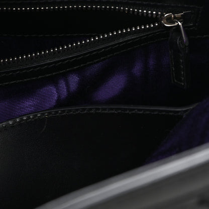 Nylon Calfskin Enamel GG Matelasse Medium Ophidia Shopping Tote Black