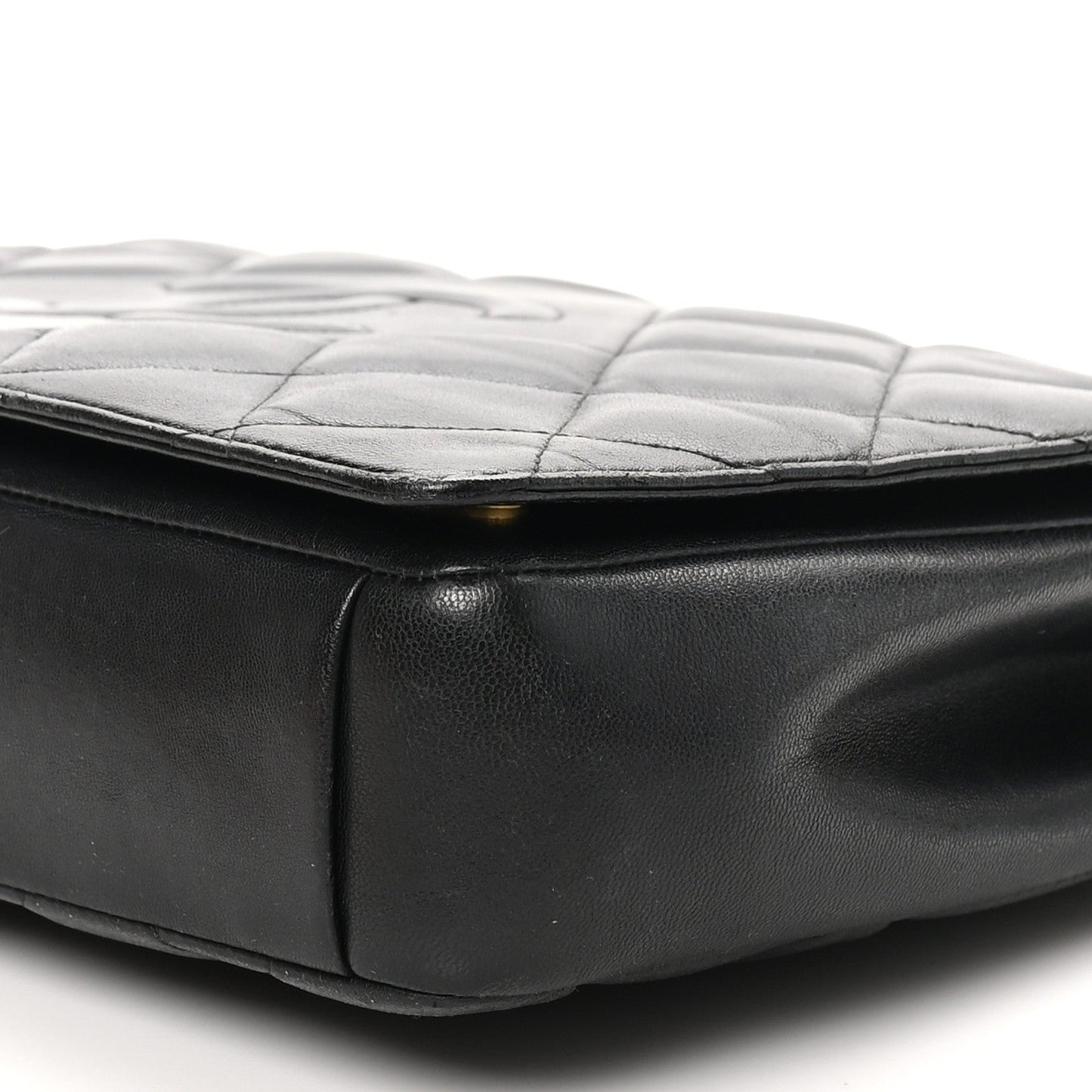 Lambskin Quilted Large Diamond CC Flap Black