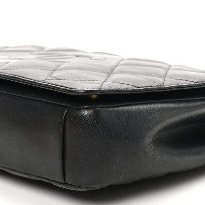 Lambskin Quilted Large Diamond CC Flap Black
