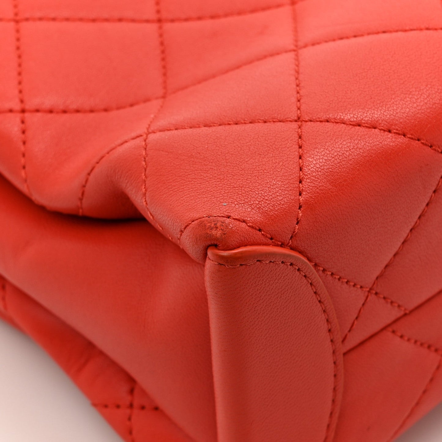 Lambskin Quilted Medium Trendy Spirit Top Handle Bag Orange