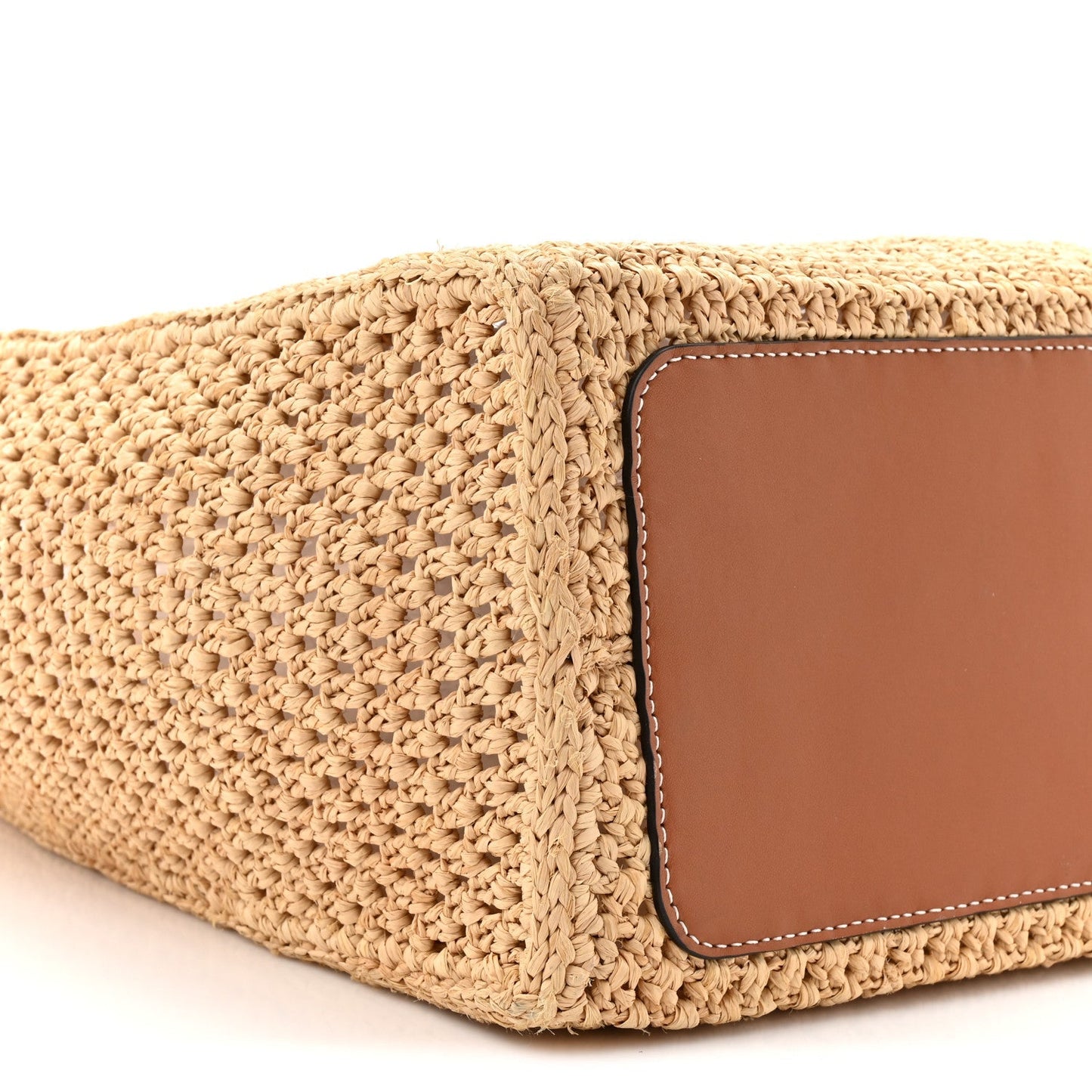 Raffia Calfskin Saint Tropez OnTheGo MM Natural Orange