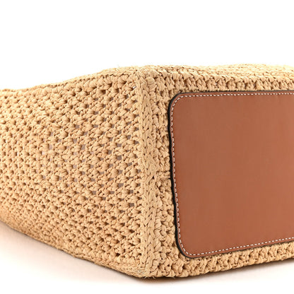 Raffia Calfskin Saint Tropez OnTheGo MM Natural Orange