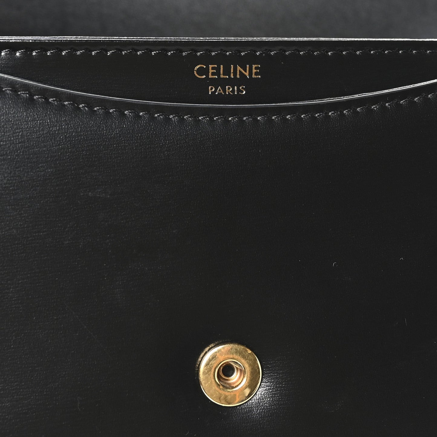 Shiny Calfskin Triomphe Mini Besace Clea Black