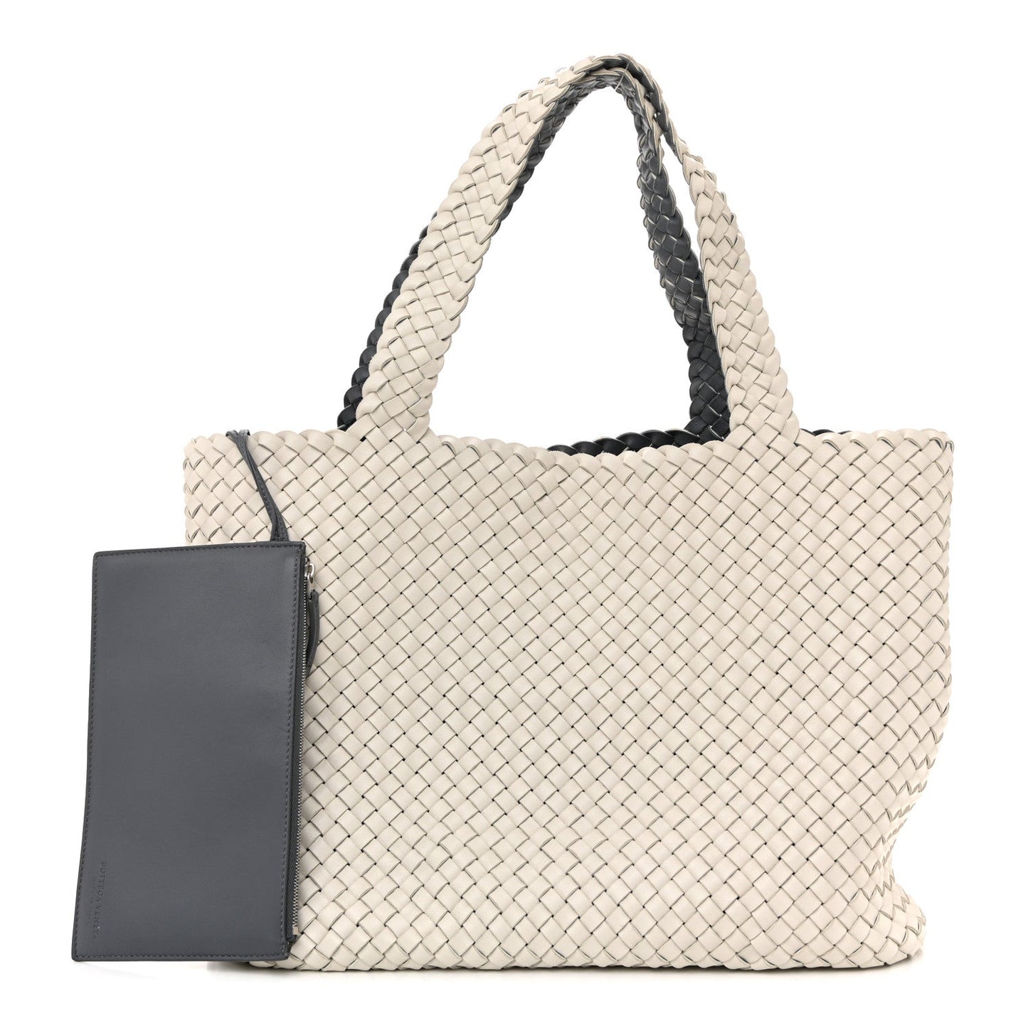 Nappa Intrecciato Bicolor Tote Bag Thunder White Silver