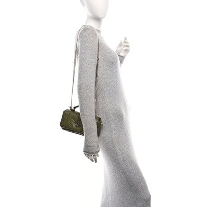 Lambskin Embossed Mini GG Milano Top Handle Shoulder Bag Green