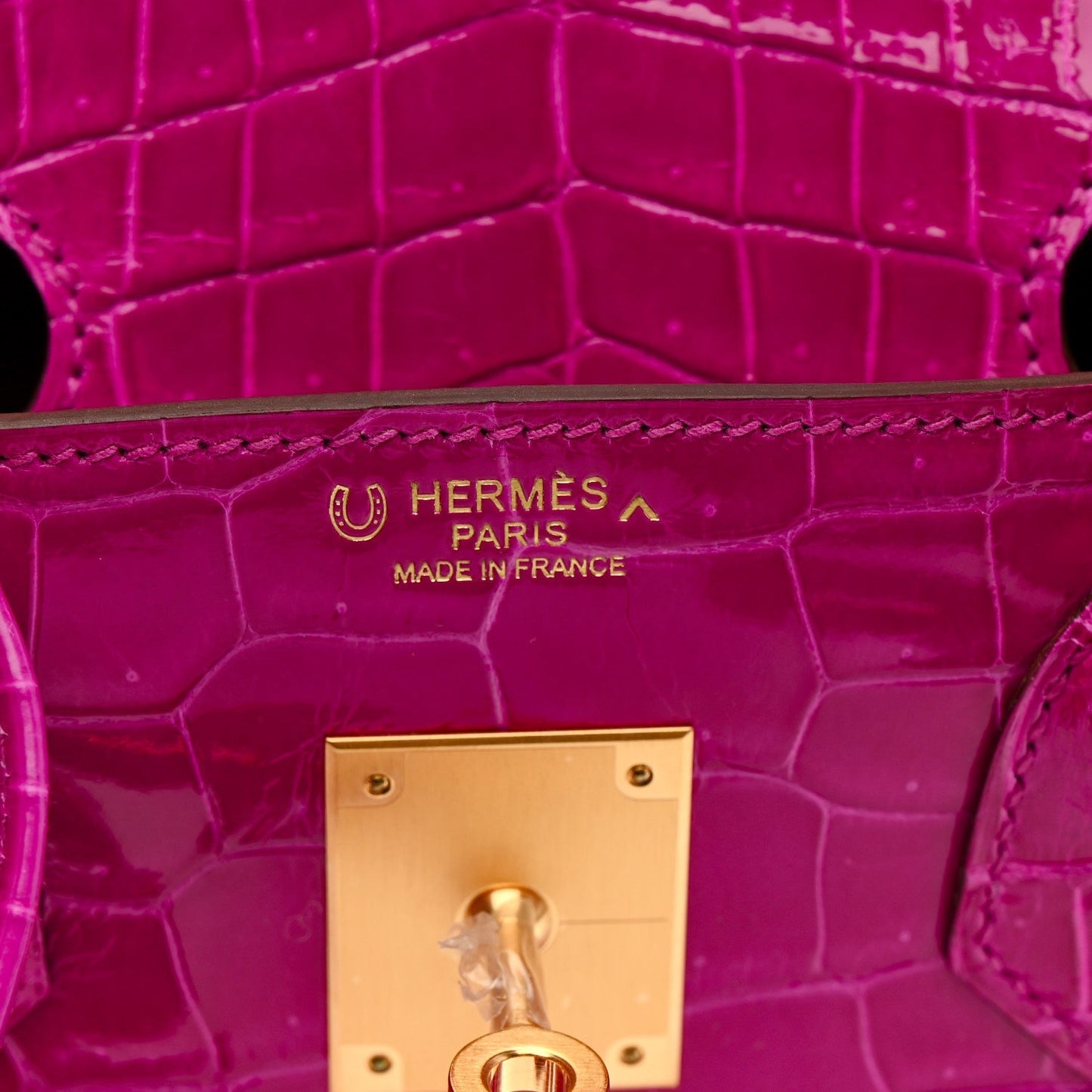 Shiny Porosus Crocodile Horseshoe Birkin 30 Rose Scheherazade