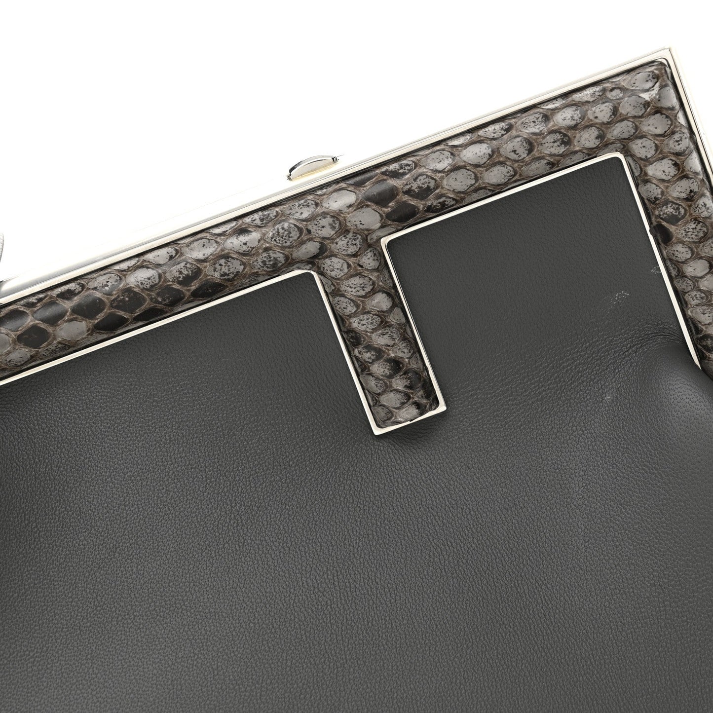 Shiny Nappa Snakeskin Small Fendi First Anthracite Asfalto