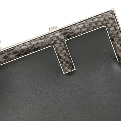 Shiny Nappa Snakeskin Small Fendi First Anthracite Asfalto