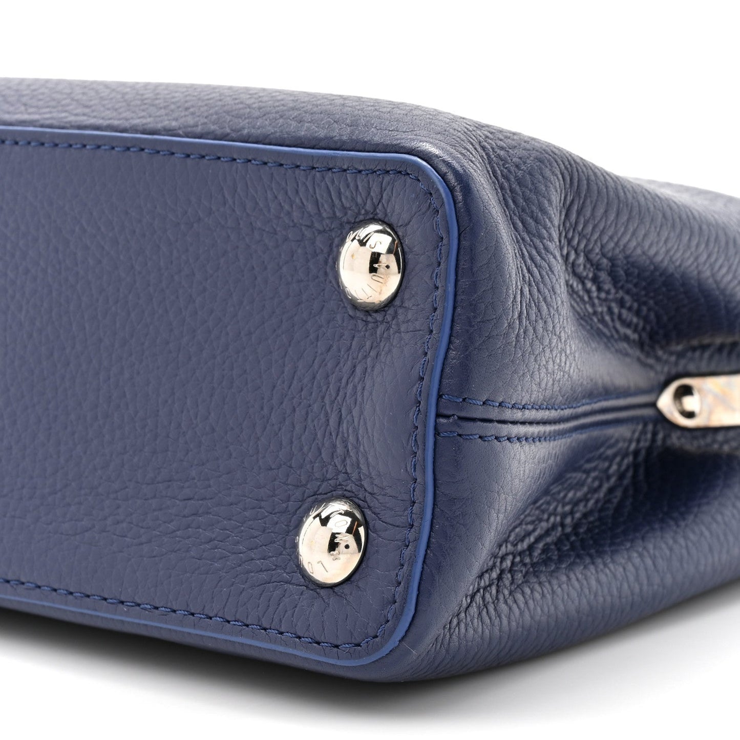 Taurillon Snakeskin Capucines BB Dark Blue