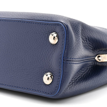 Taurillon Snakeskin Capucines BB Dark Blue