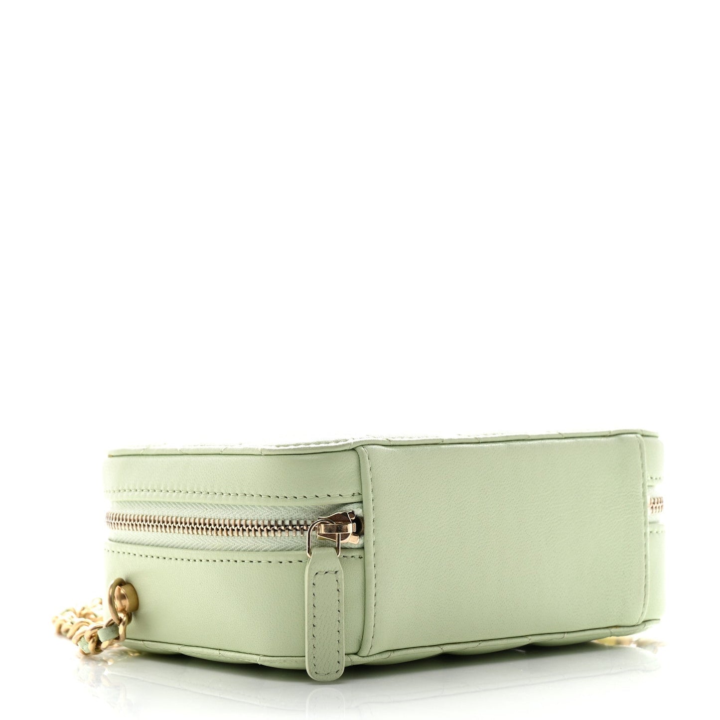 Lambskin Quilted CC Pearl Crush Camera Case Light Green