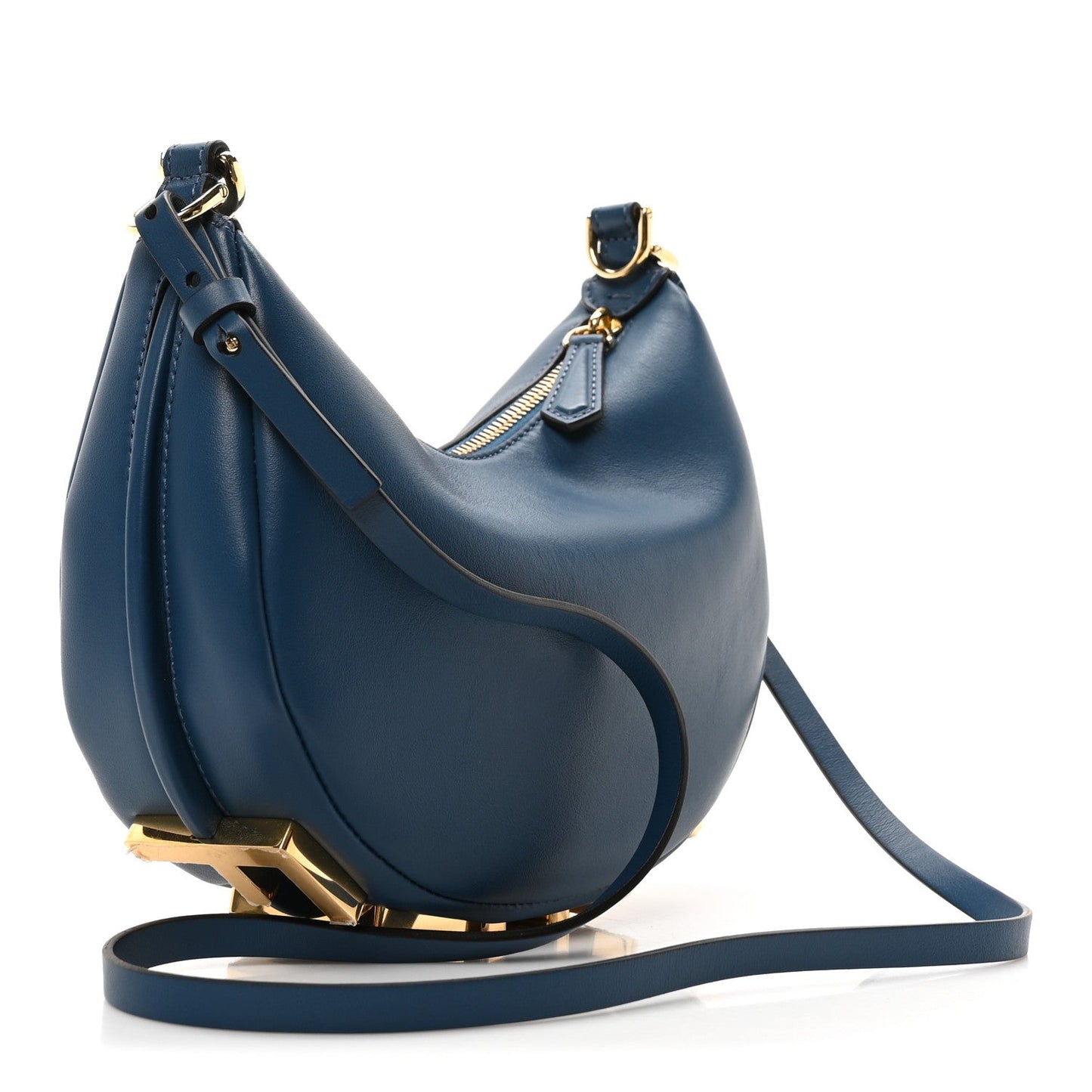 Vitello Grace Matte Mini Fendigraphy Hobo Bag Mirto