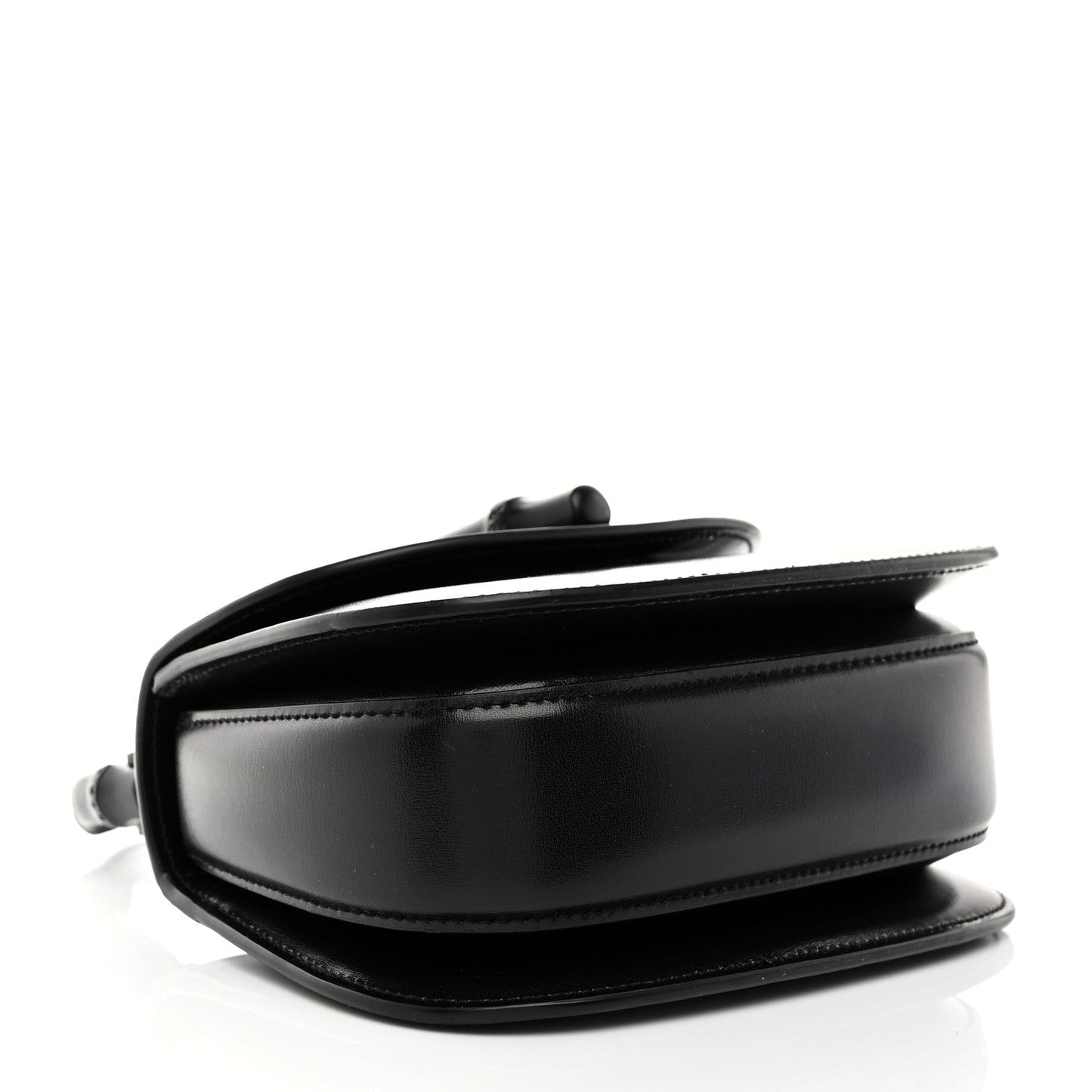 Boarded Dyana Lux Calfskin Web Monochrome Mini Bamboo 1947 Top Handle Bag Black