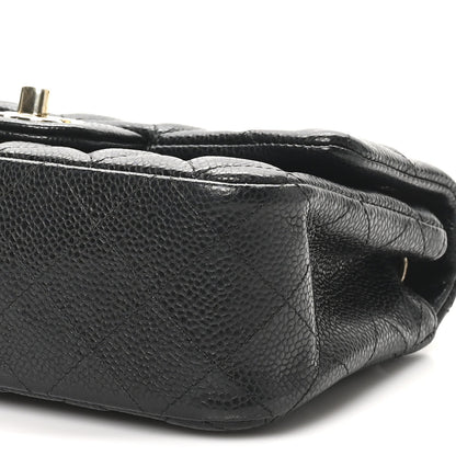 Caviar Quilted Mini Rectangular Flap Black