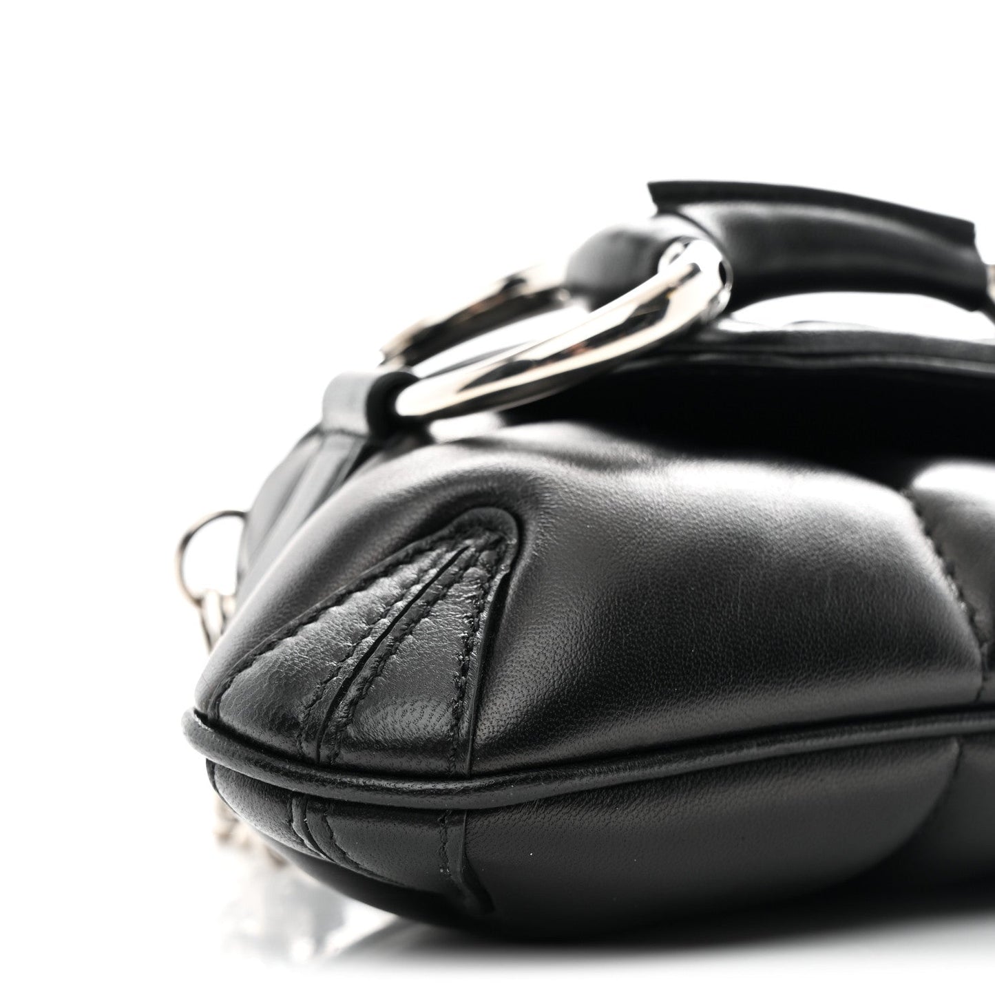 Nappa Vertical Matelasse Small Maxi Horsebit Chain Shoulder Bag Black