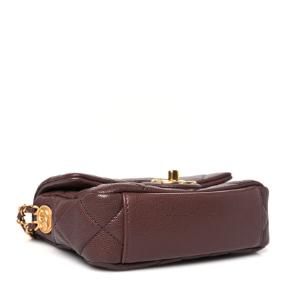 Caviar Quilted Mini Twist Your Buttons Flap Burgundy