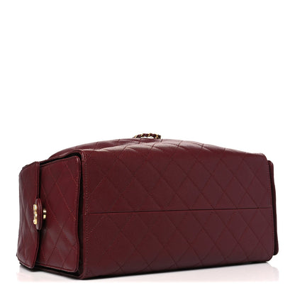 Caviar Quilted Medium Chanel 25 Handbag Burgundy