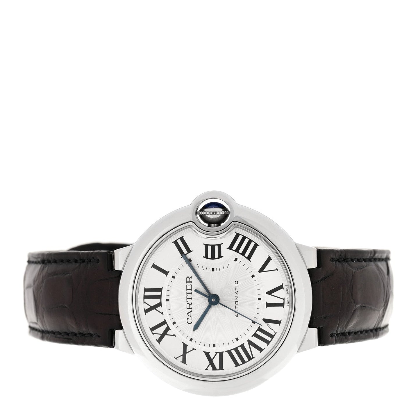 Stainless Steel Alligator 36mm Ballon Bleu De Cartier Automatic Watch Brown