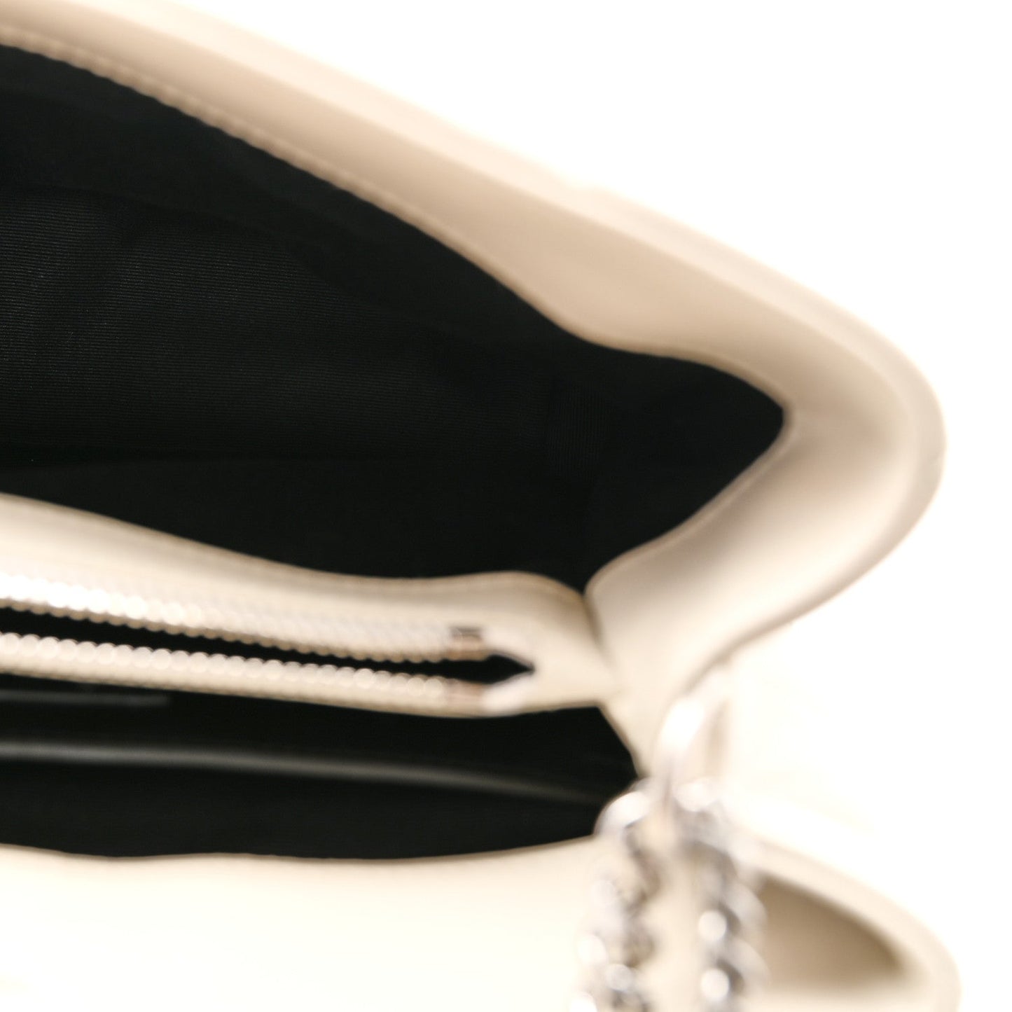 Calfskin Y Quilted Monogram Small Loulou Chain Satchel Ivory