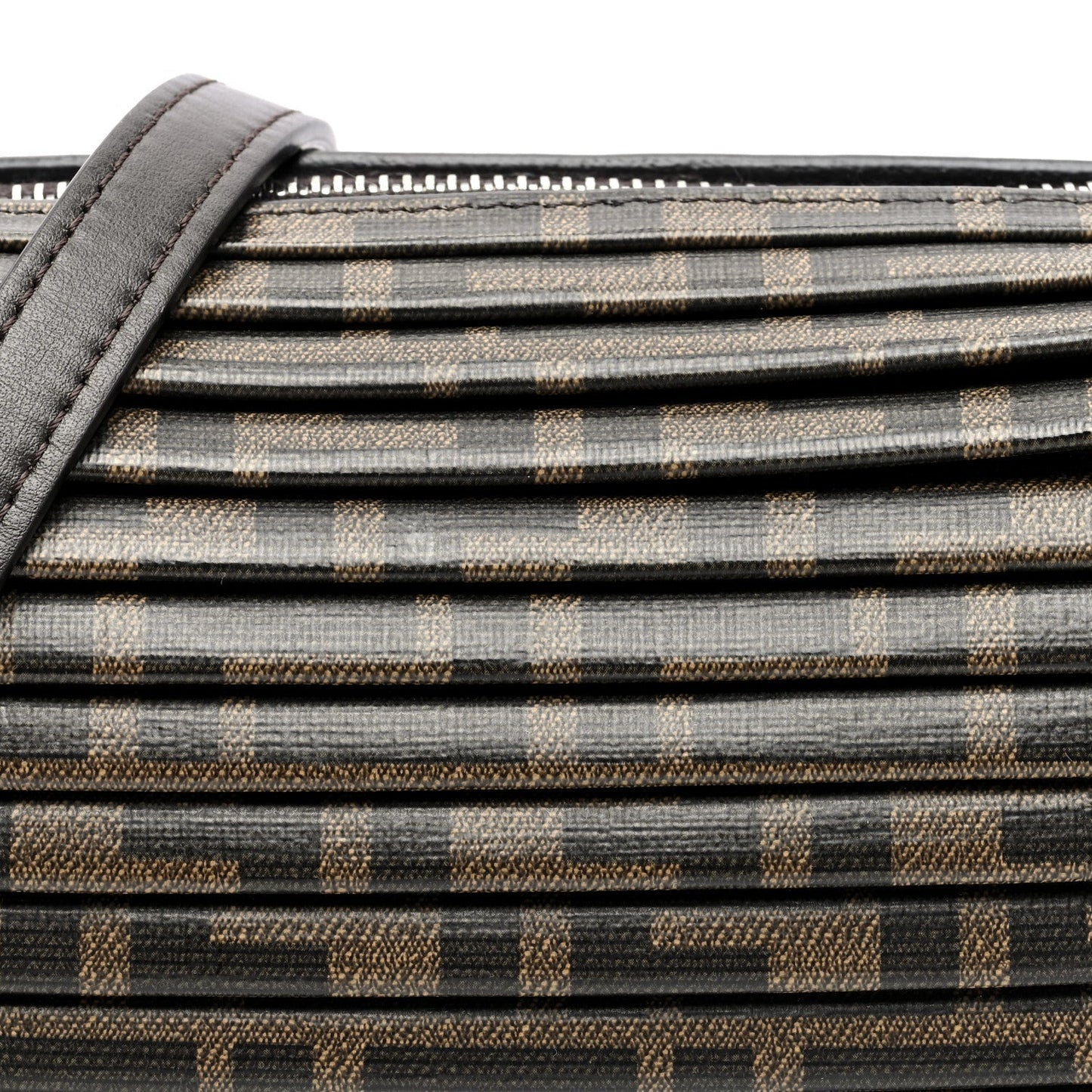 Glazed Fabric FF Pleated Candy Bag Brown