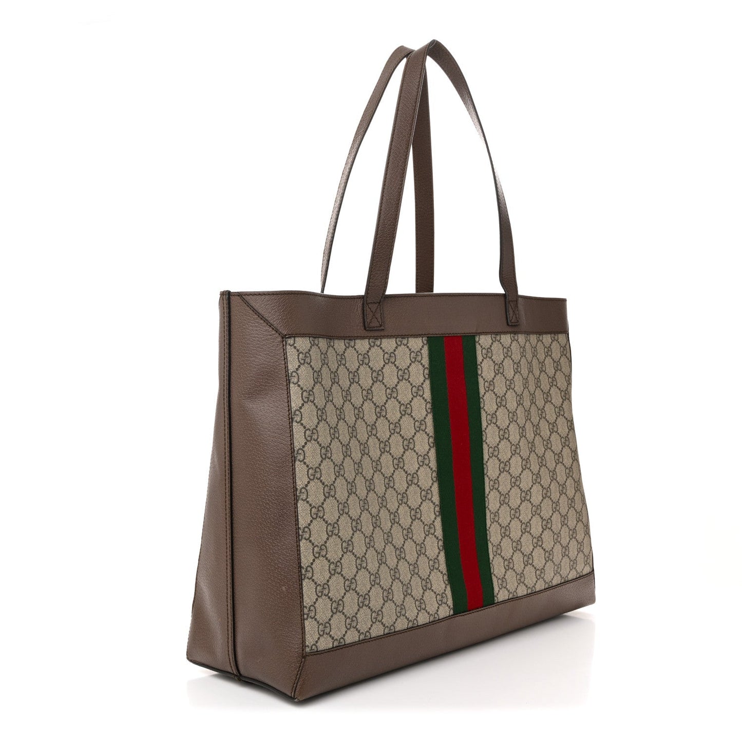 GG Supreme Monogram Web Ophidia Tote Brown