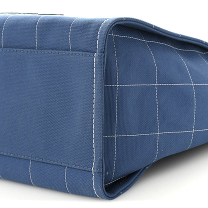 Cotton Medium Deauville Tote Blue White