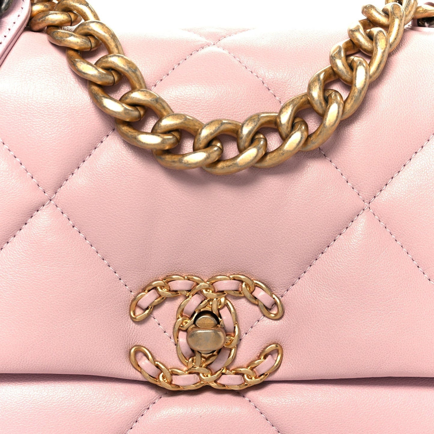Lambskin Quilted Medium Chanel 19 Flap Light Pink