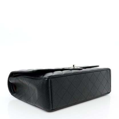 Caviar Quilted Maxi Double Flap Black