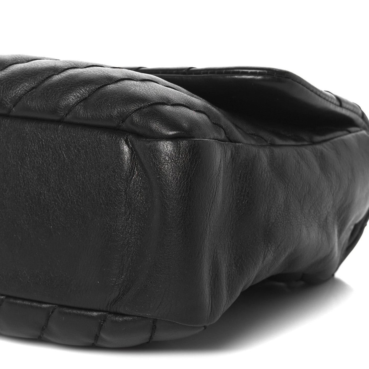 Calfskin Surpique Chevron Large Flap Black