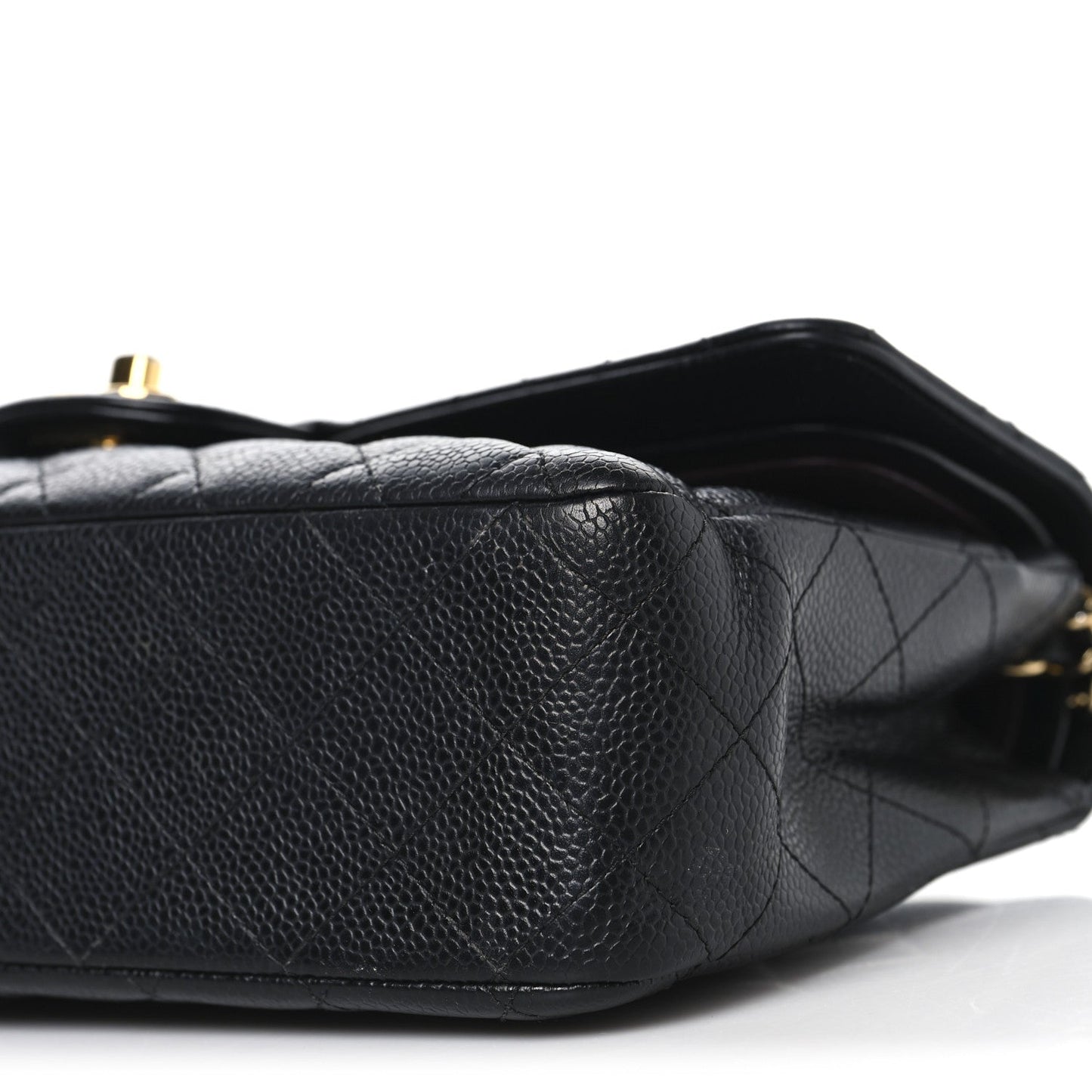 Caviar Quilted Medium Double Flap Black