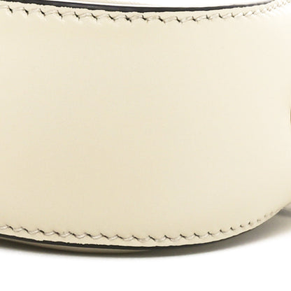 Calfskin Mini Moon Side Shoulder Bag Ivory