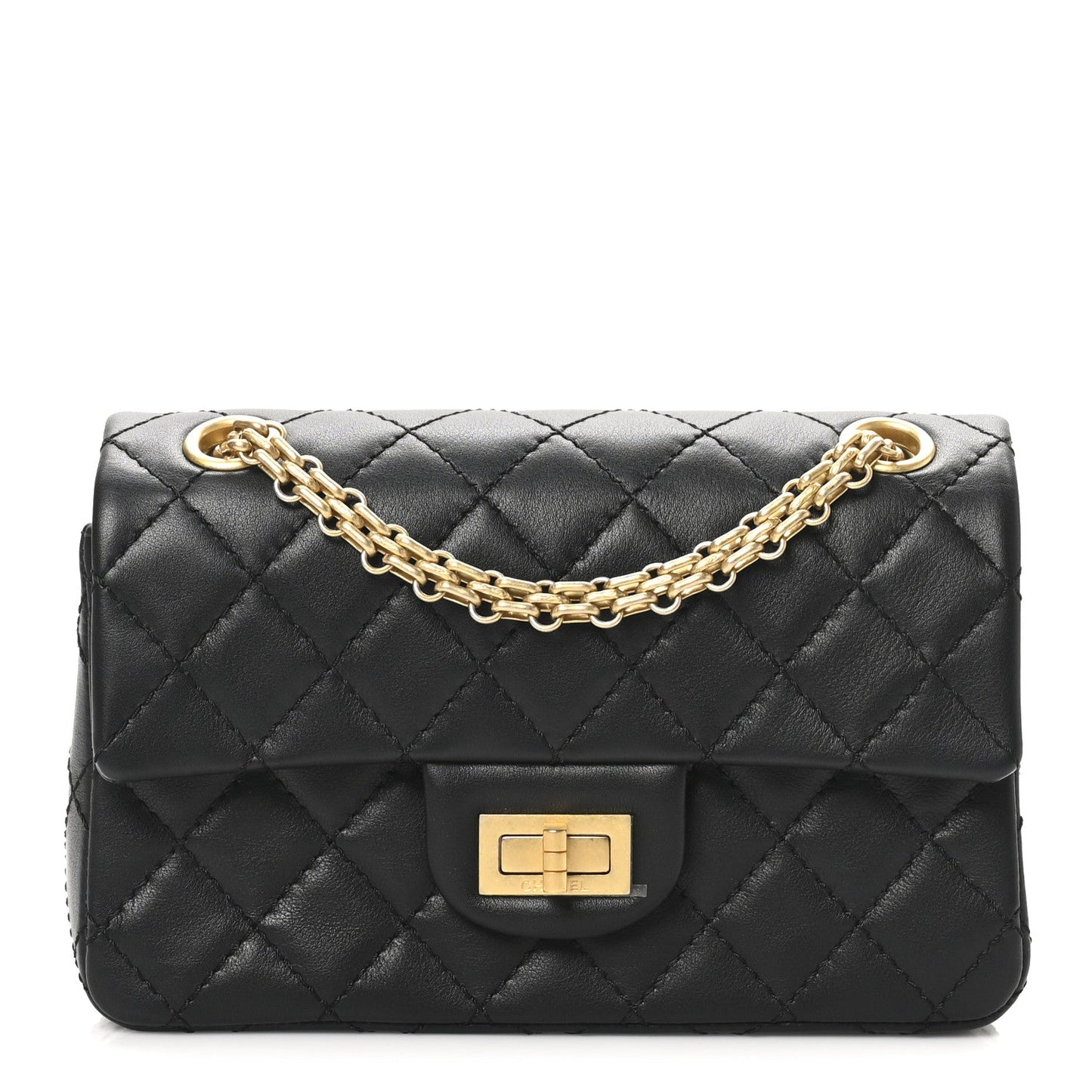 Calfskin Quilted 2.55 Reissue Mini Flap Black