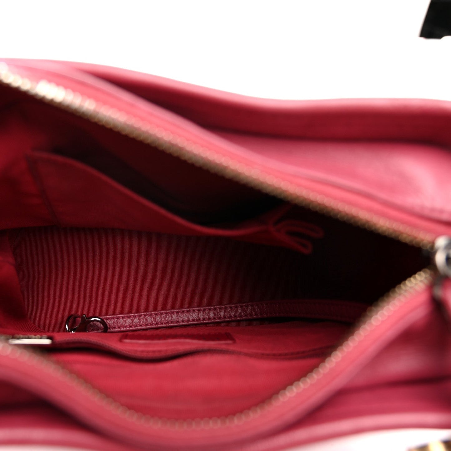 Aged Calfskin Chevron Quilted Small Gabrielle Hobo Dark Pink