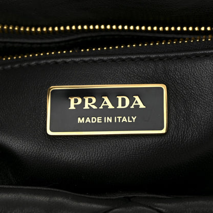 Nappa Metal Quilted Small Patchwork System Flap Bag Black