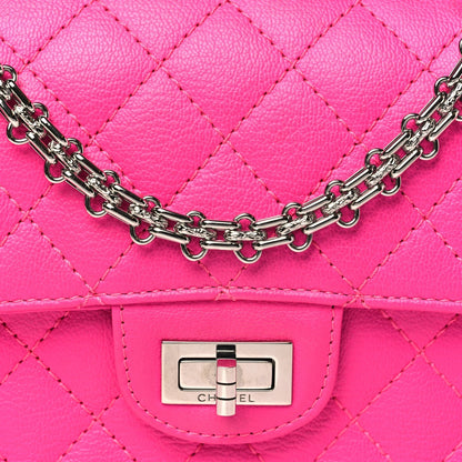 Goatskin Quilted 2.55 Reissue Mini Flap Fluorescent Pink