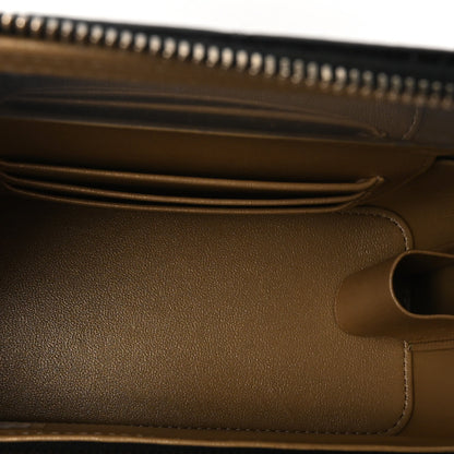 Lambskin Quilted Pearl Crush Small Vanity Case With Chain Black