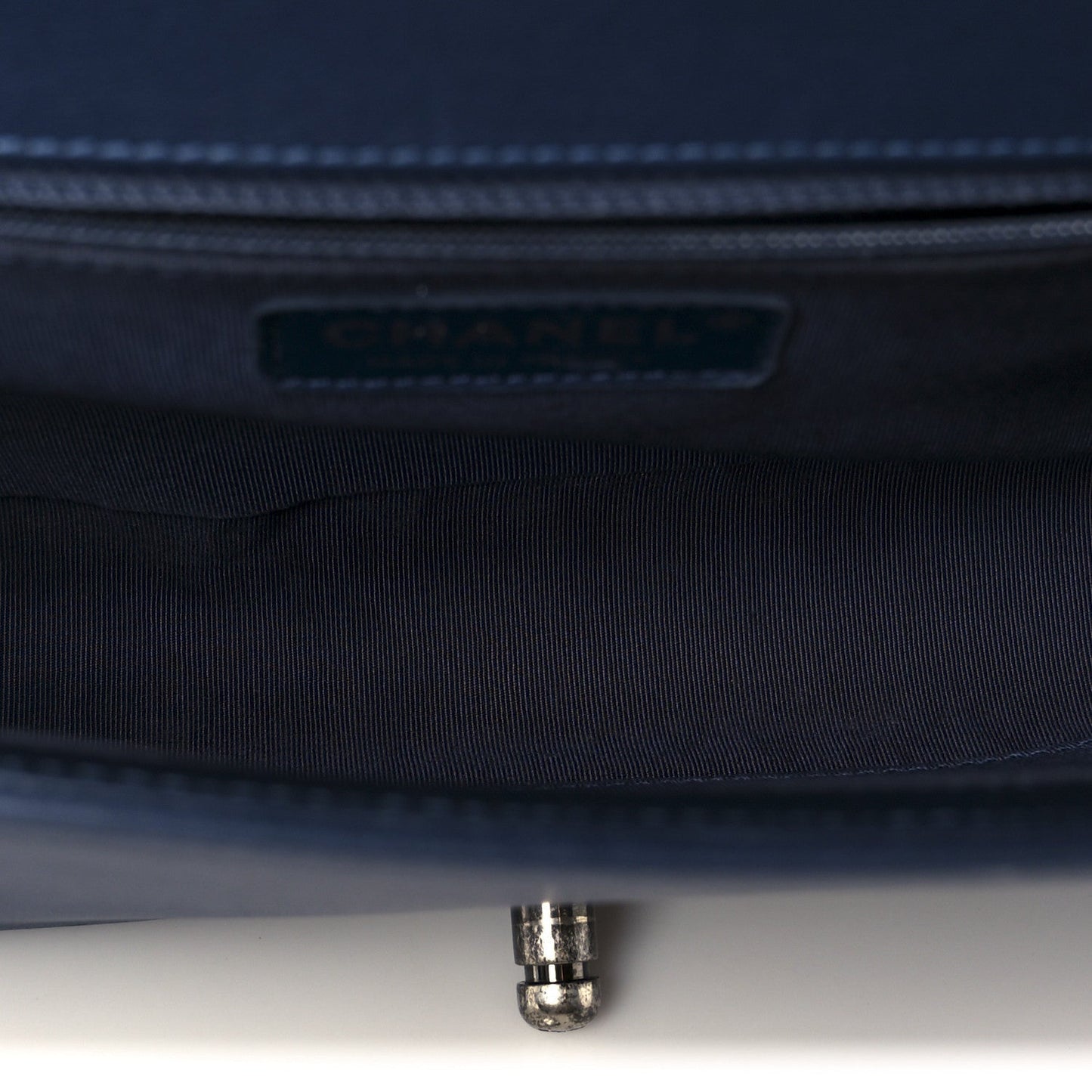 Calfskin Quilted New Medium Boy Flap Dark Blue