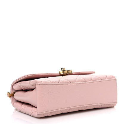 Caviar Quilted Small Carry Me Top Handle Flap Pink