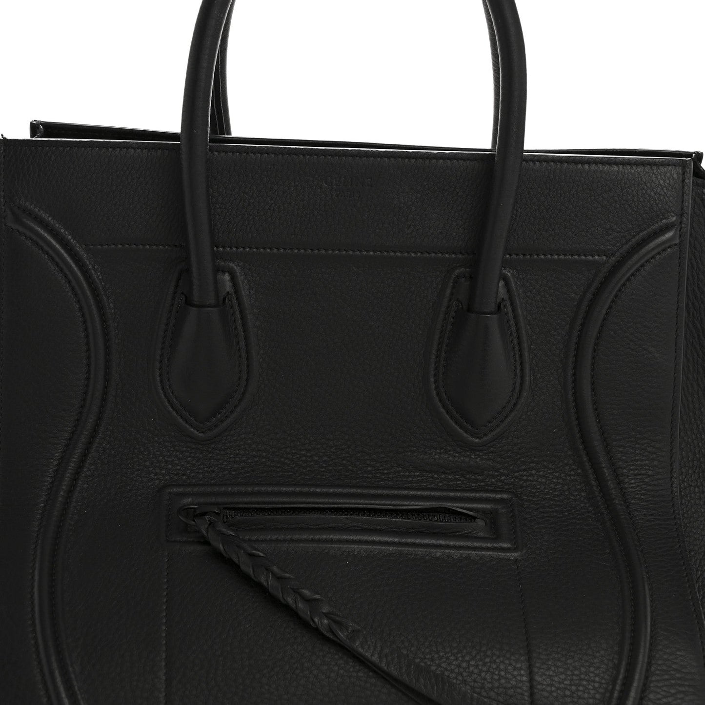 Grained Calfskin Medium Phantom Luggage Black