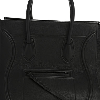 Grained Calfskin Medium Phantom Luggage Black