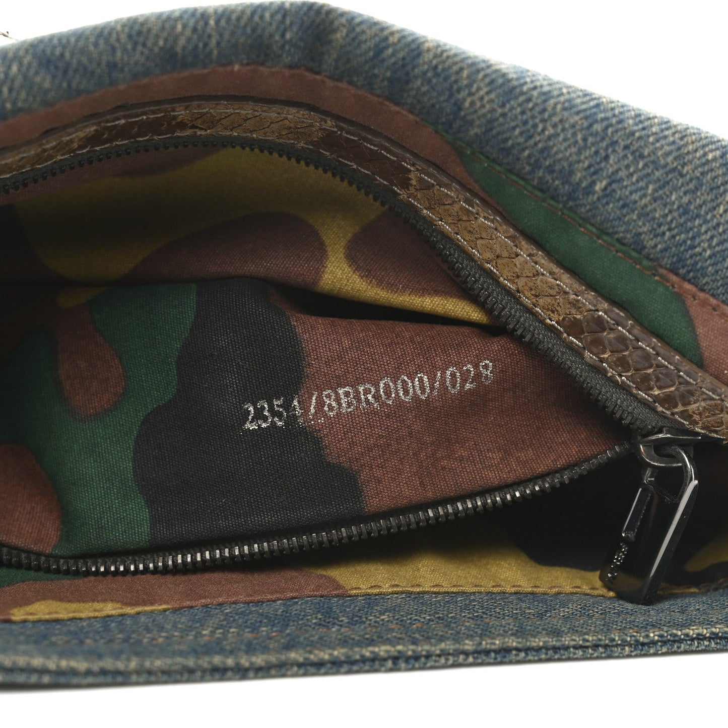 Denim Snakeskin Baguette Blue